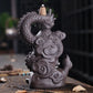 Purple Clay Dragon Incense Burner with 20 Cones | Waterfall Backflow Incense Holder.