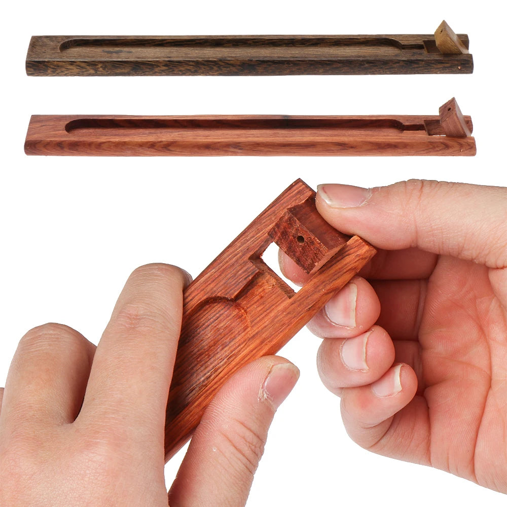 Plain Wooden Bamboo Stick Plate Incense Holder | Line Ware Burner Ash Catcher.