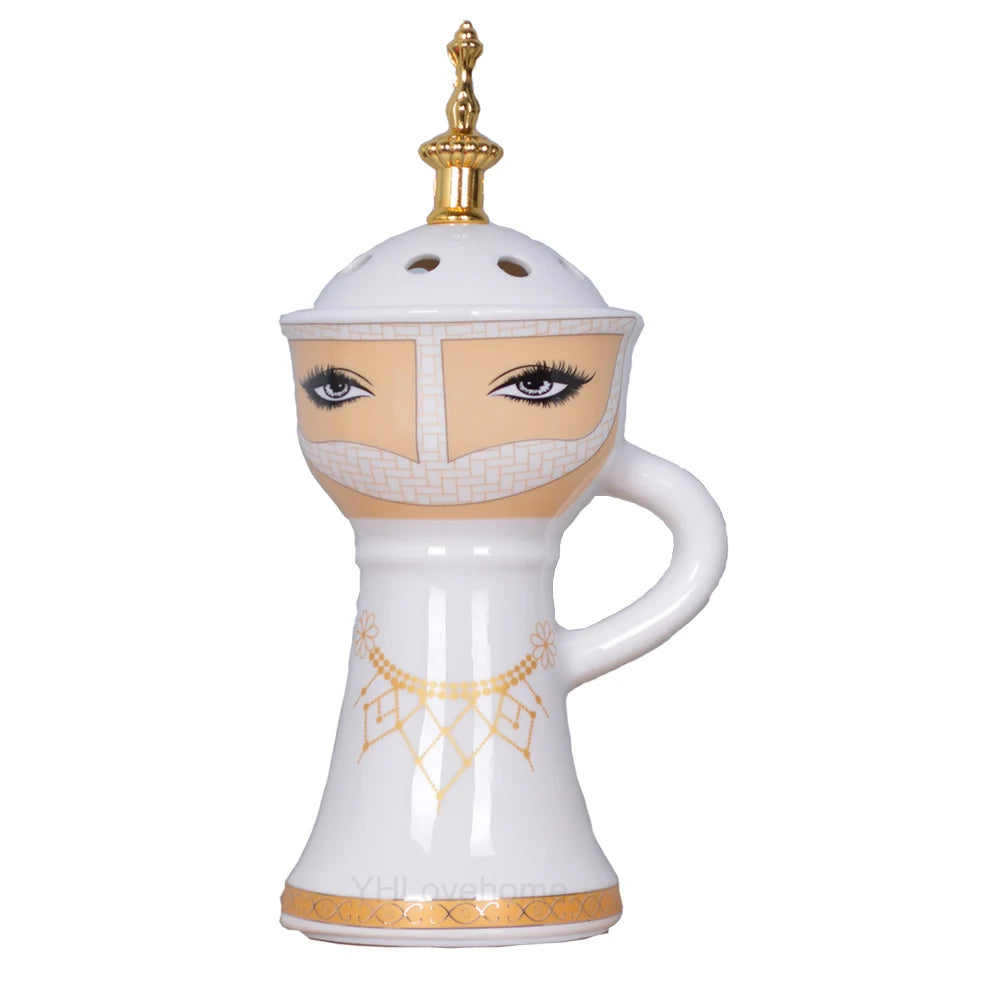 Ceramic Incense Burner | Arabic Muslim Middle East Islamic Girl Incense Holder.