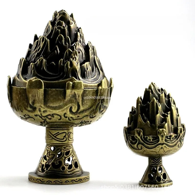 Buddhist Utensils Incense Burner | Lotus Incense Censer | Archaic Copper Alloy Sandalwood.