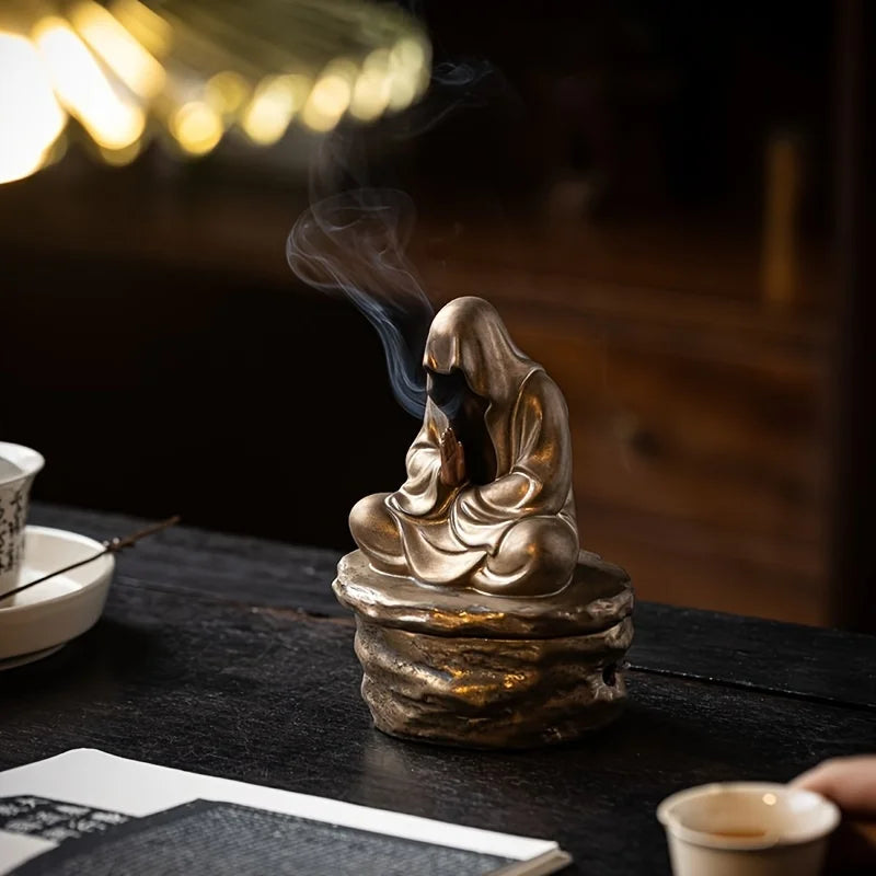 Buddha Meditation Ceramic Incense Holder | Monk Zen Incense Burner.