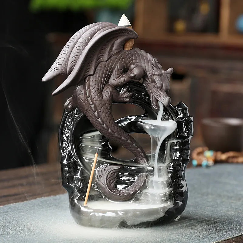 Ceramic Vintage Dragon Incense Burner