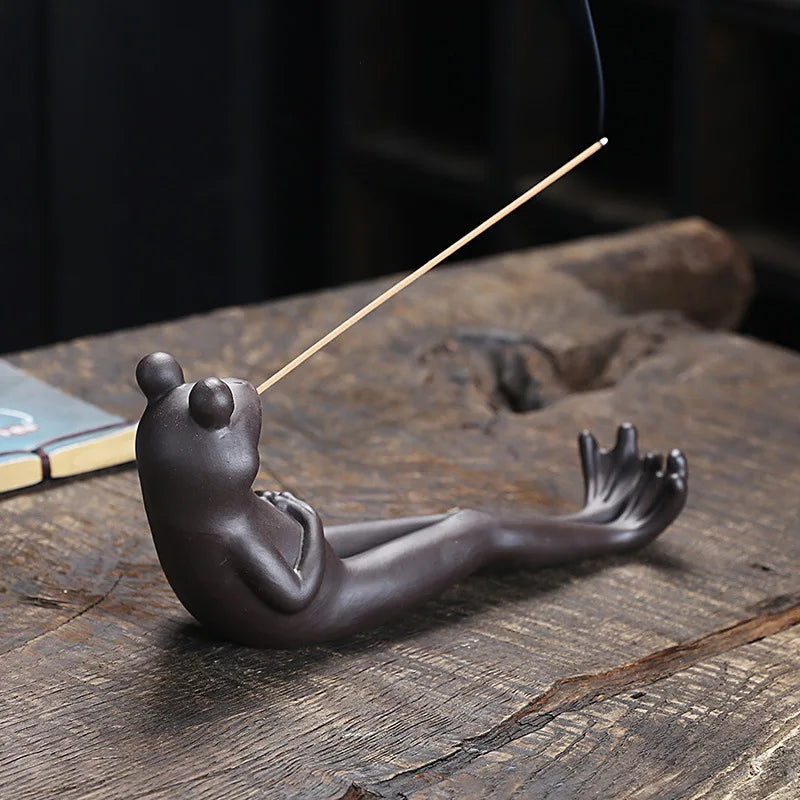 Frog Incense Stick Holder 