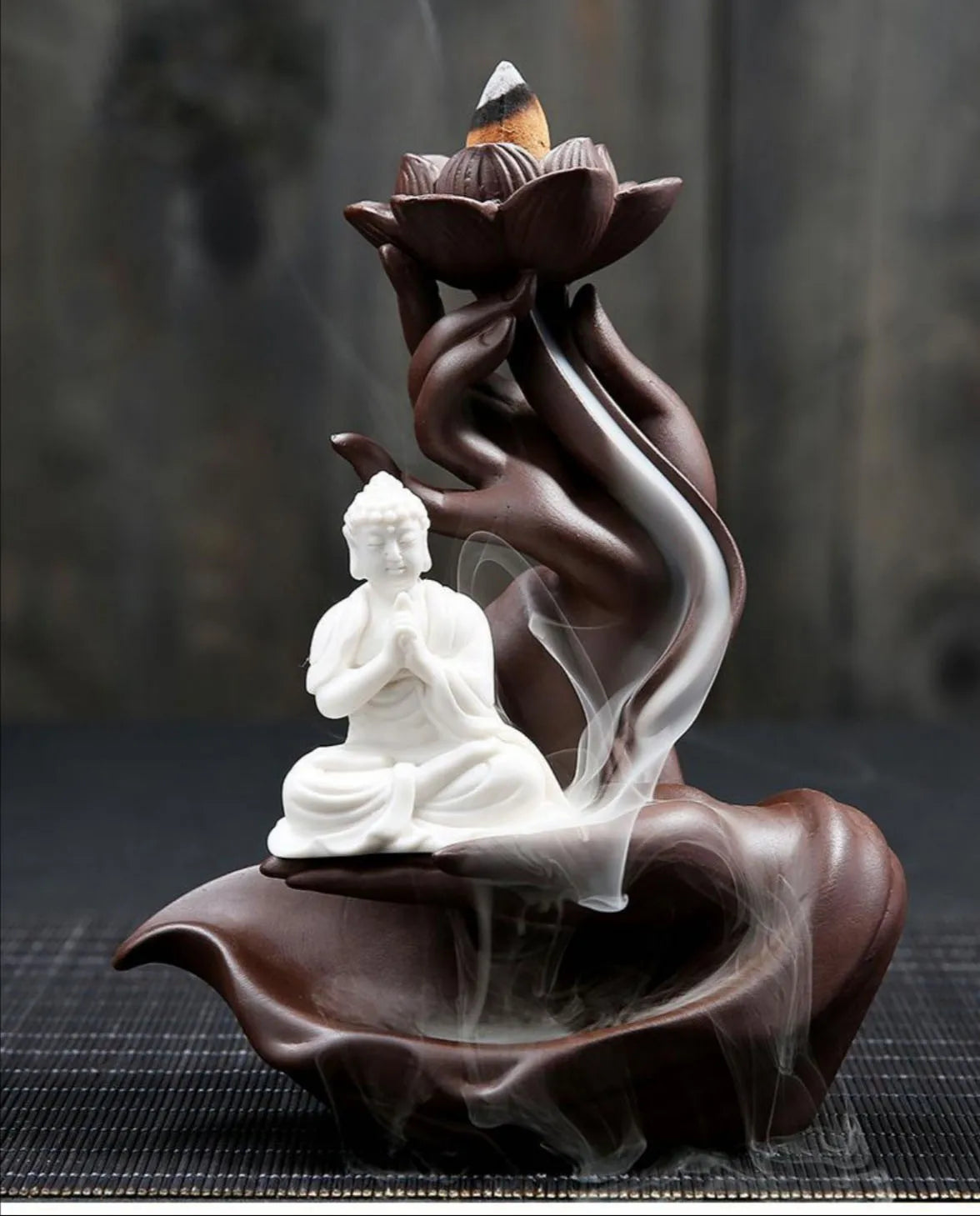 Ceramic Purple Sand Backflow Incense Holder | Stove Zen Buddhist Hand Incense Plate.