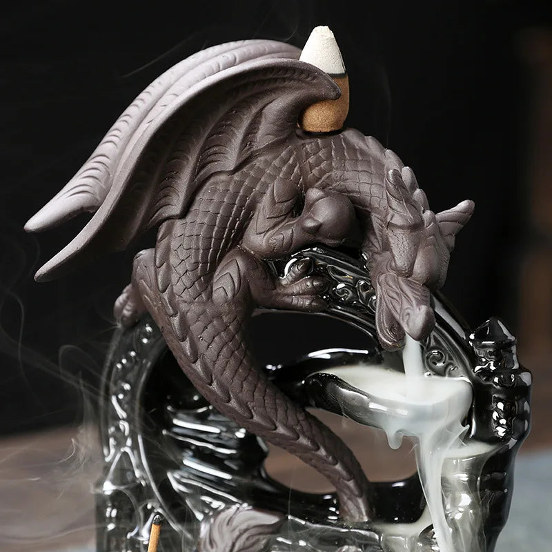 Ceramic Vintage Dragon Incense Burner