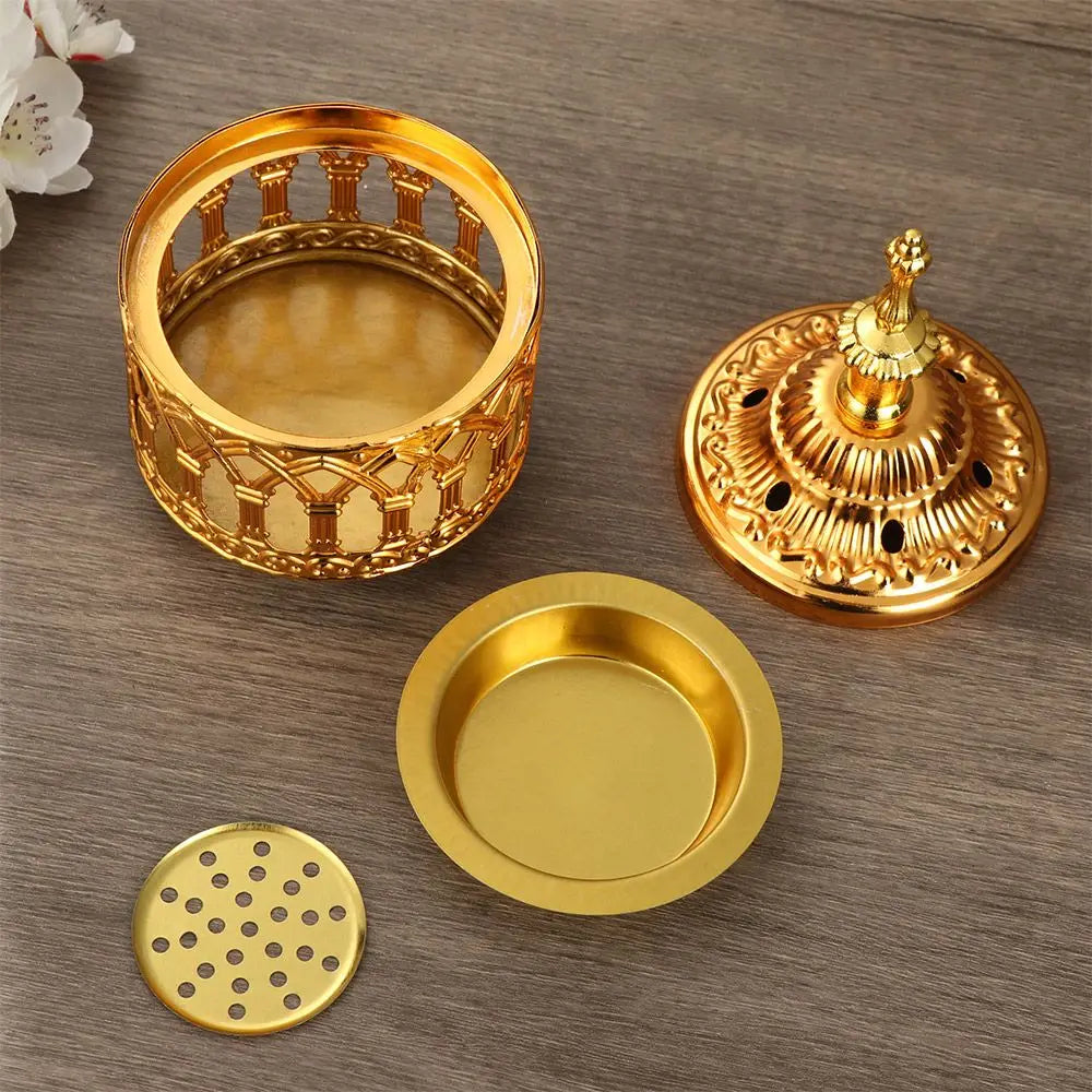 Hollow Golden Tower Oil Vintage Censer Incense Holder