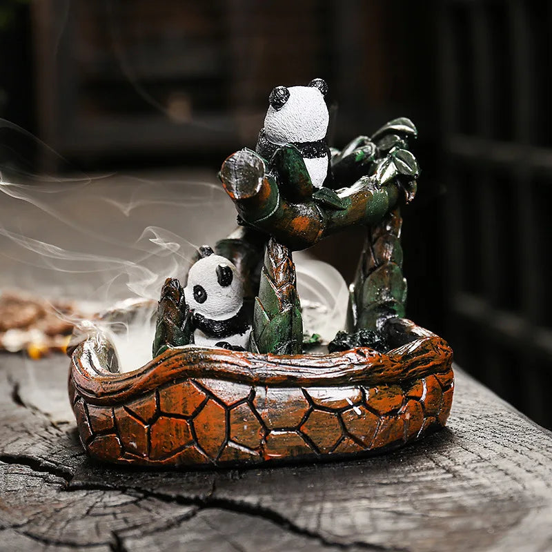 Resin Panda Backflow Incense Burner