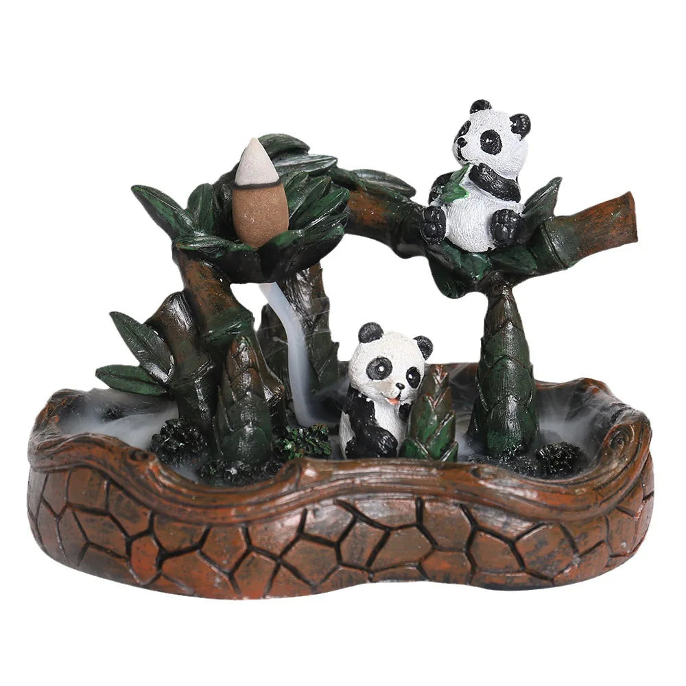 Resin Panda Backflow Incense Burner