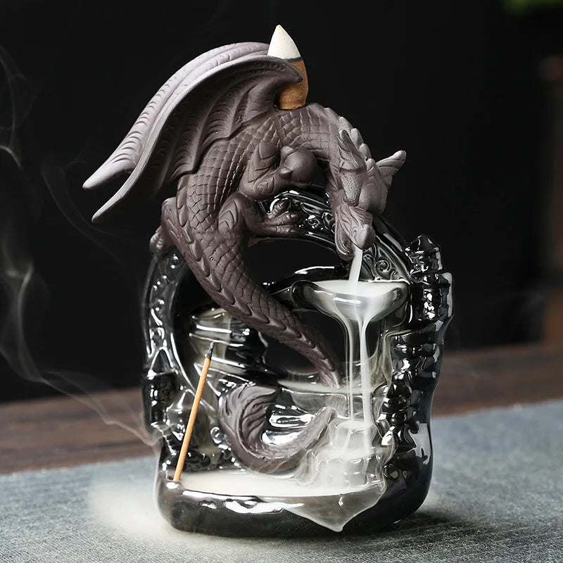 Ceramic Vintage Dragon Incense Burner