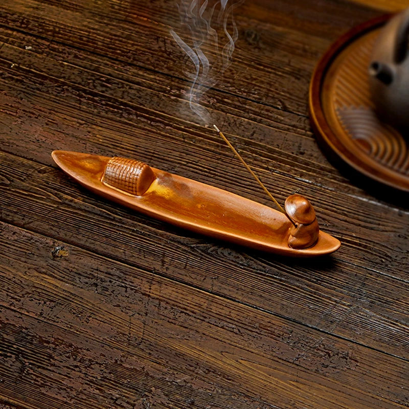 Ceramic Incense Stick Holder | Fishing Man Incense Burner.