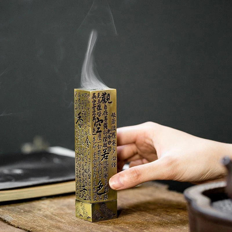 Alloy Buddhist Sutra Incense Stick Burner | Vertical Separate Incense Holder Zen Ornament.