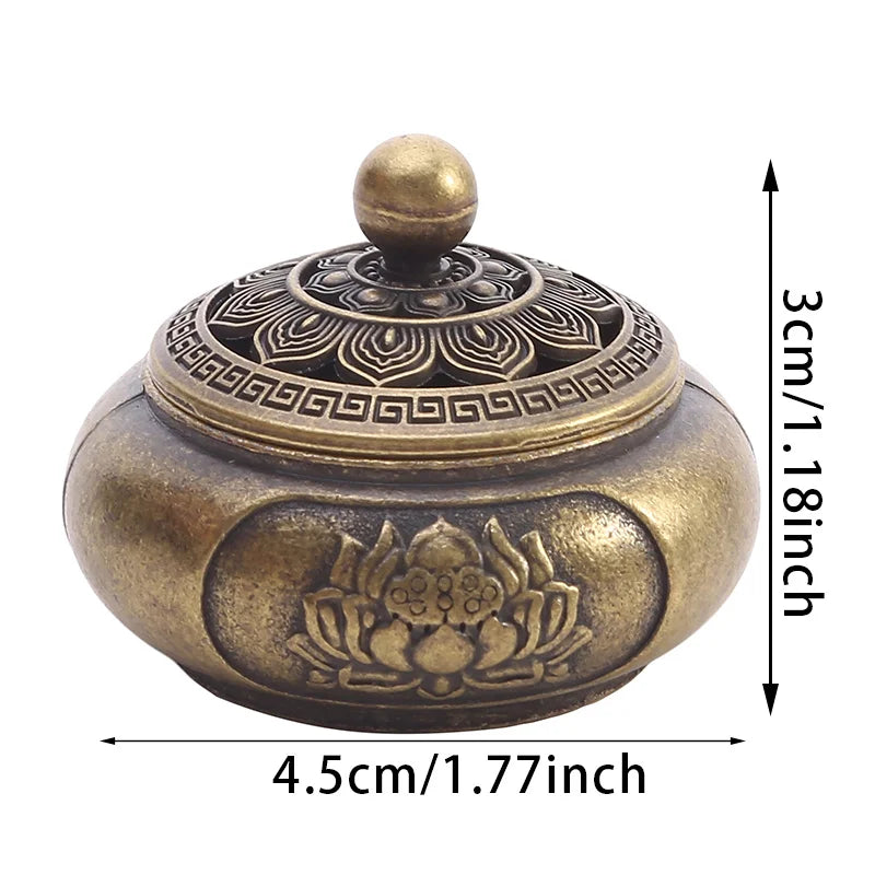 Copper Lotus Pocket Hollow Out Incense Sticks Burner 