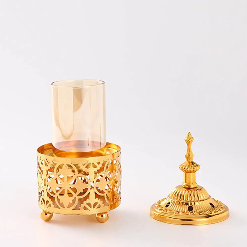 Hollow Golden Tower Oil Vintage Censer Incense Holder