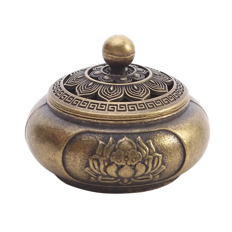 Copper Lotus Pocket Hollow Out Incense Sticks Burner 