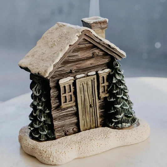 Snowy Winter Cabin Incense Burner