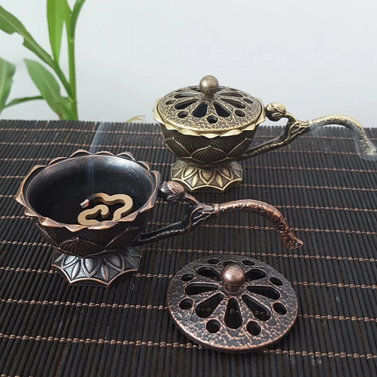 Sandlewood Handheld Lotus Incense Burner