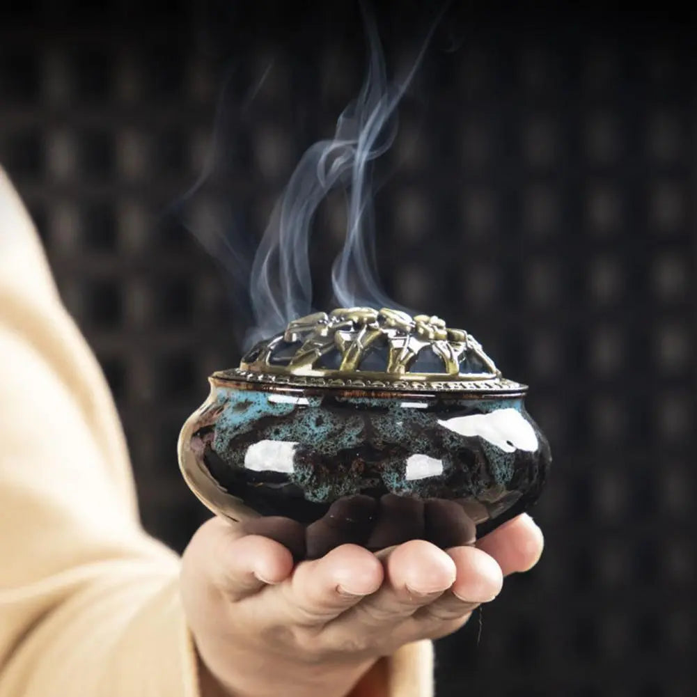 Incense Burner with Lid Hollow 