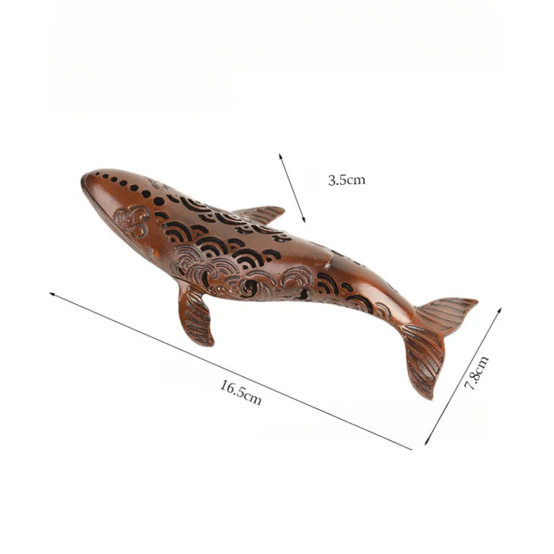 Alloy Copper Plated Small Whale Line Incense Burner