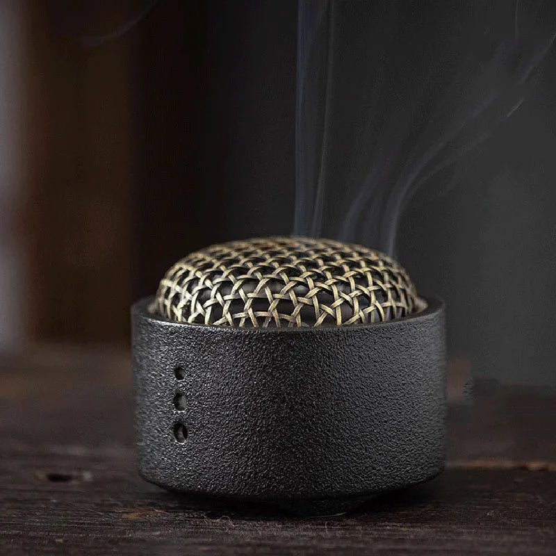 Ceramic Incense Stove | Zen Retro Mosquito Incense Burner | Mesh Cover Incense Plate