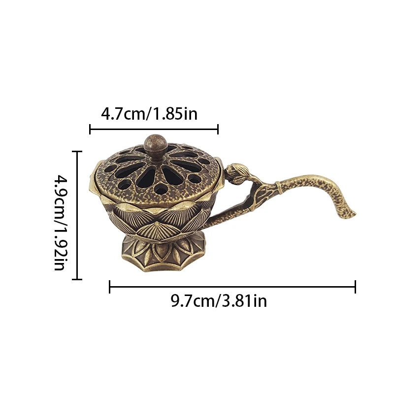 Sandlewood Handheld Lotus Incense Burner